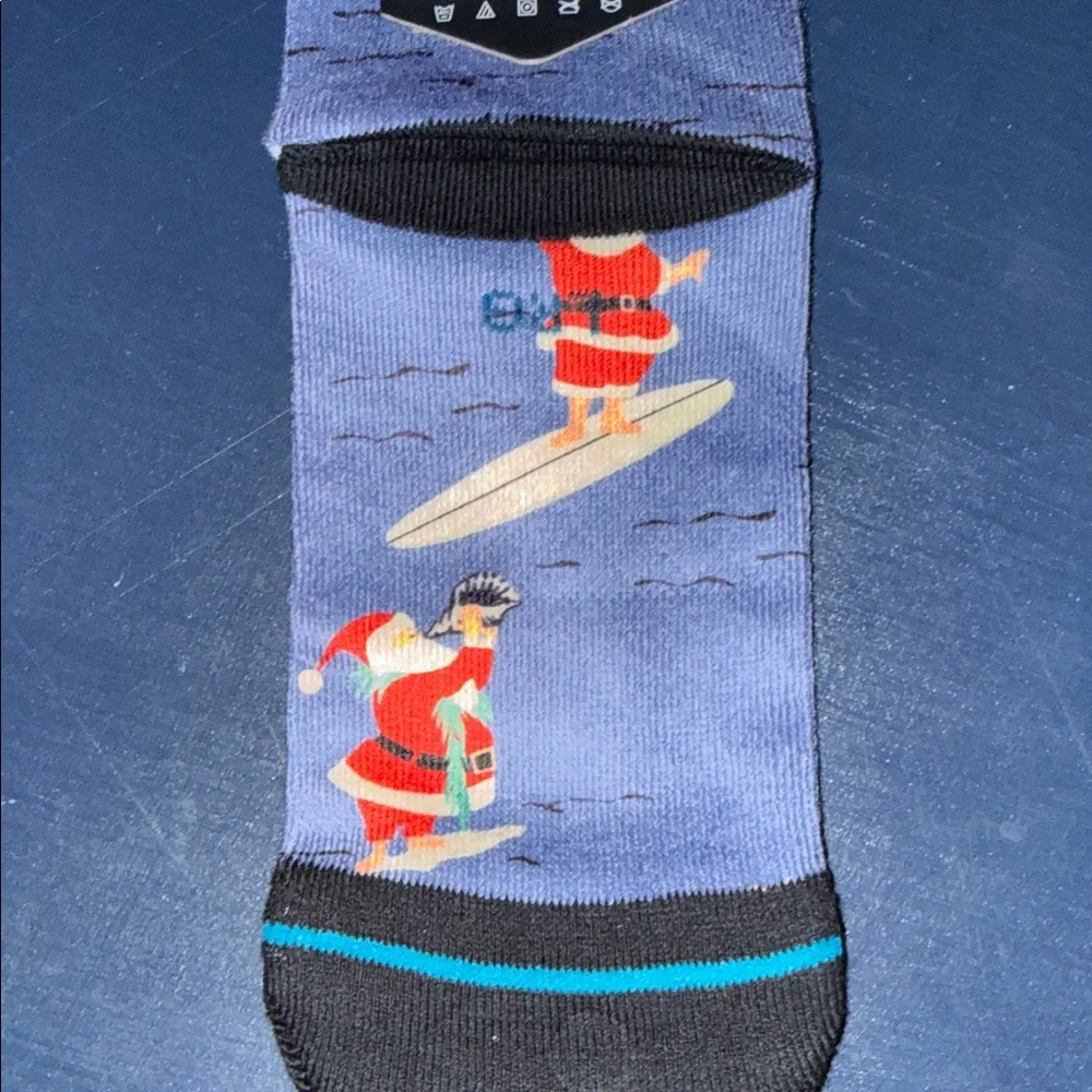 Stance Holiday Surfing Santa Socks - Blue and Black